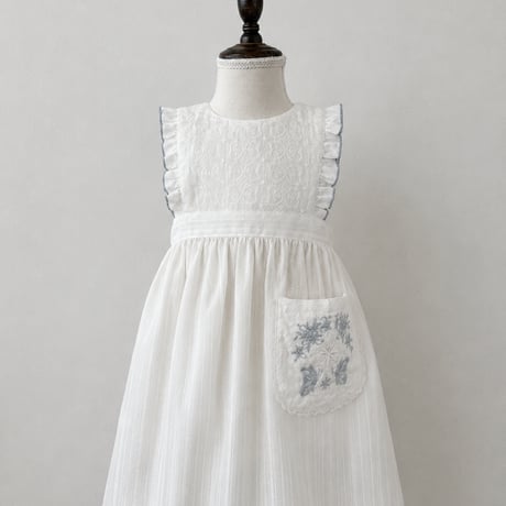 Bibi ruban apron dress -snow-即納品