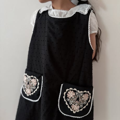 pinafore dress -noir-
