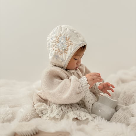 Petite bonnet -ciel beige-