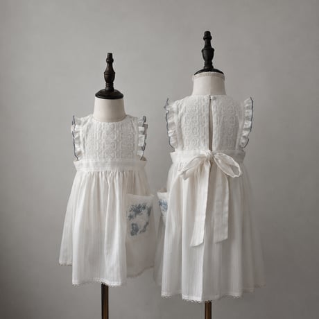 Bibi ruban apron dress -snow-即納品