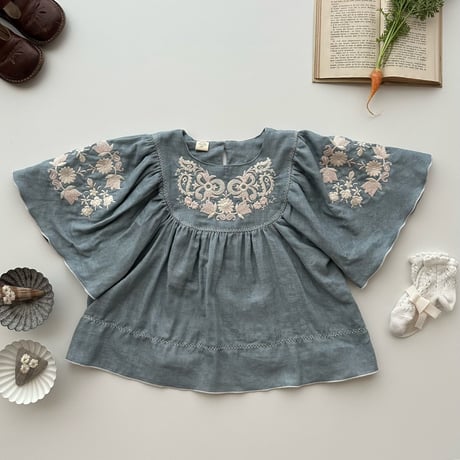 Marine tunic blouse -shadow blue-