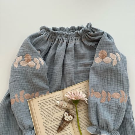 Emma dress -blue gray-