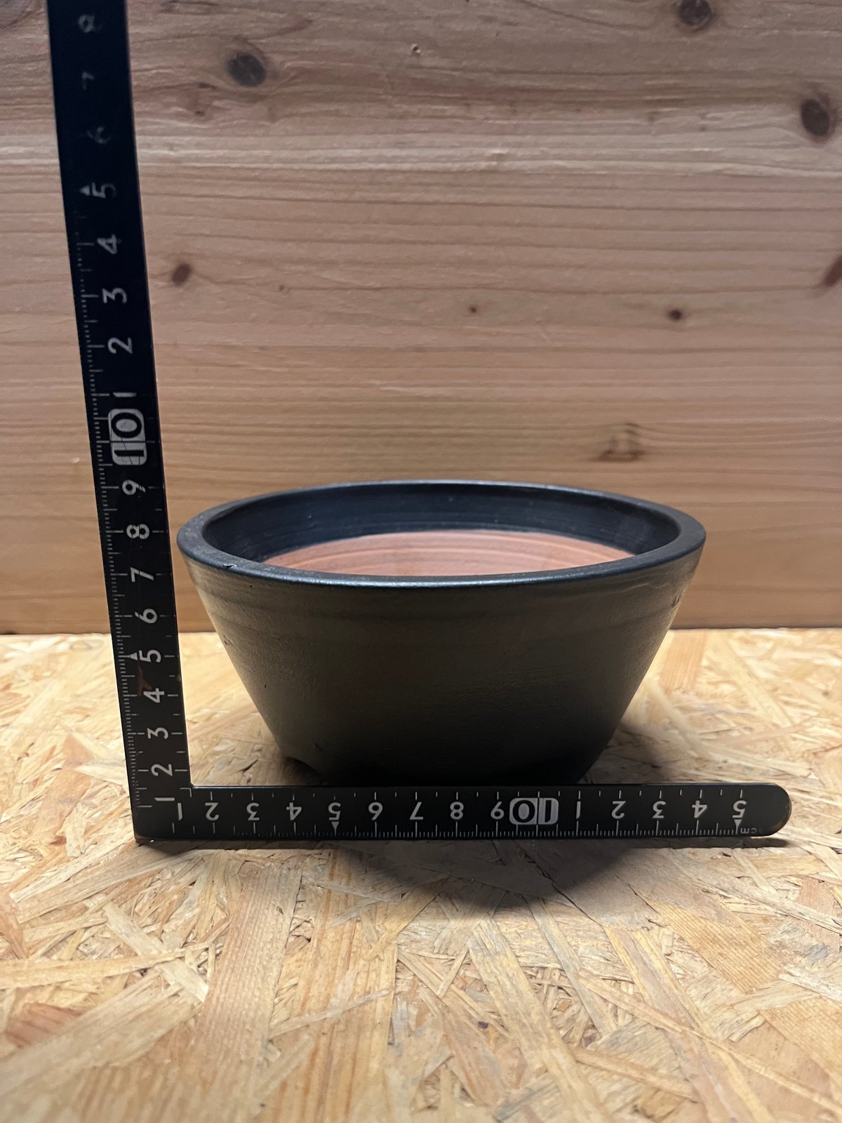 伝市鉢 中深型 5号 黒化粧艶消し | GREEN LUCK