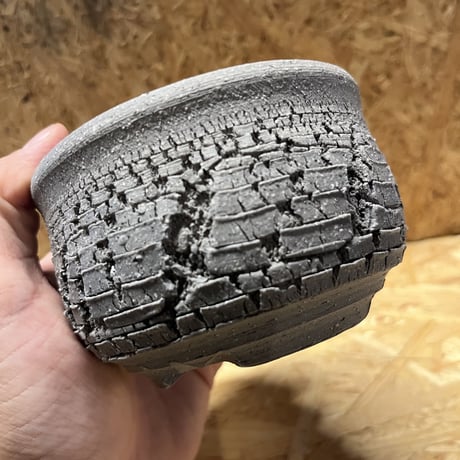 一穂窯　グレー嘯裂鉢