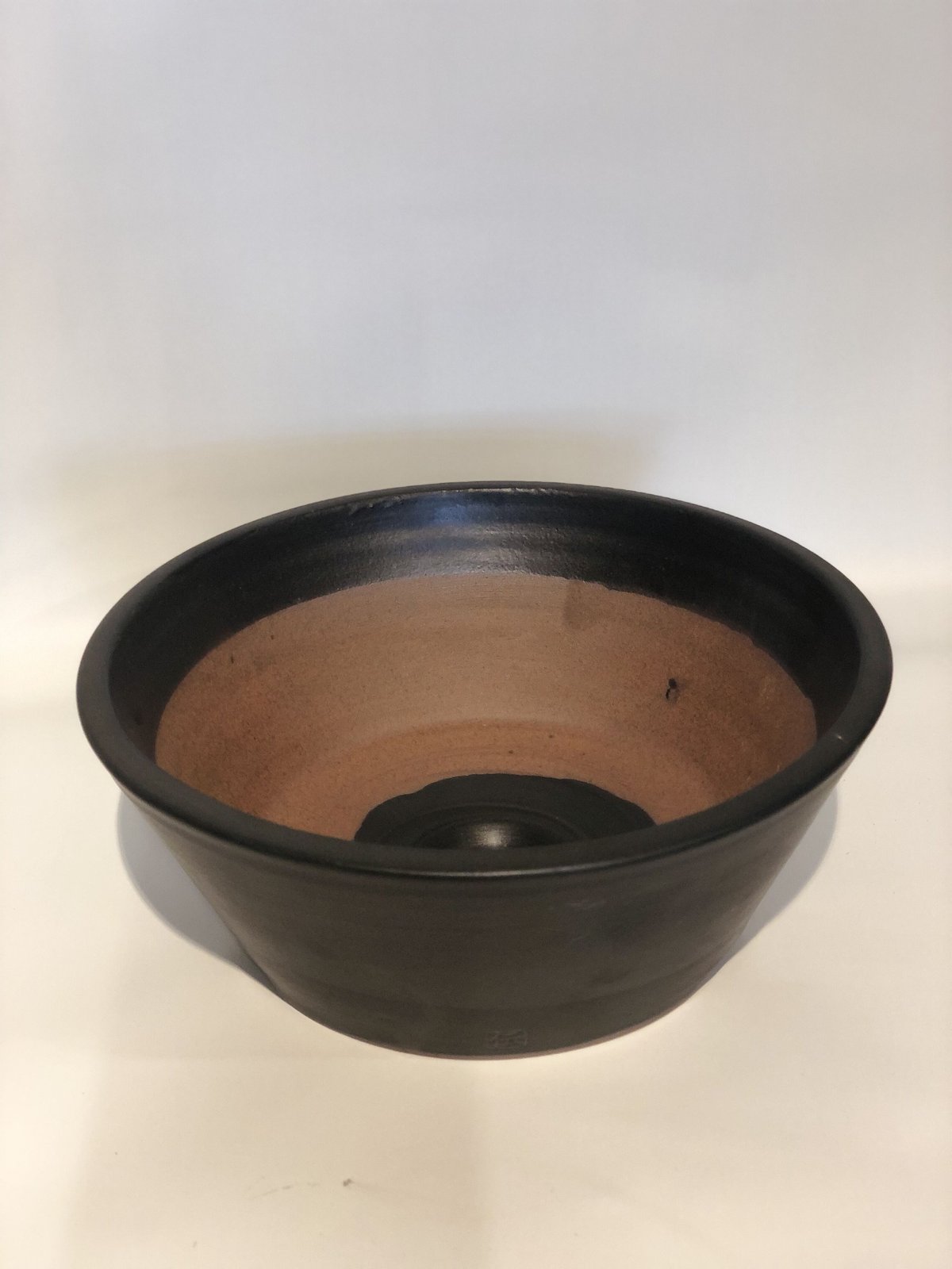 伝市鉢 中深 艶消し黒 7号 | GREEN LUCK