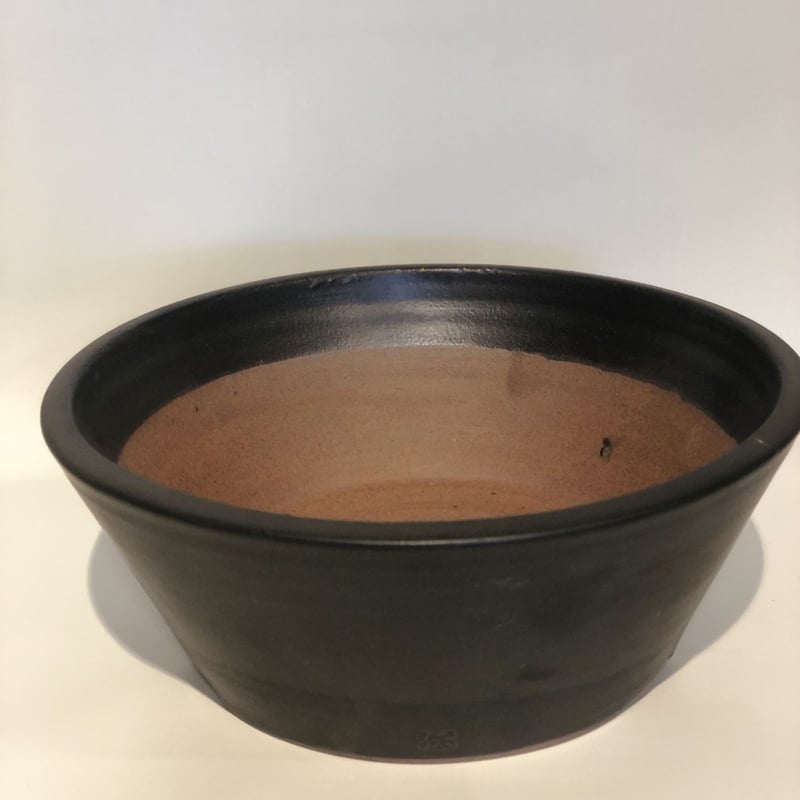 伝市鉢 中深 艶消し黒 7号 | GREEN LUCK