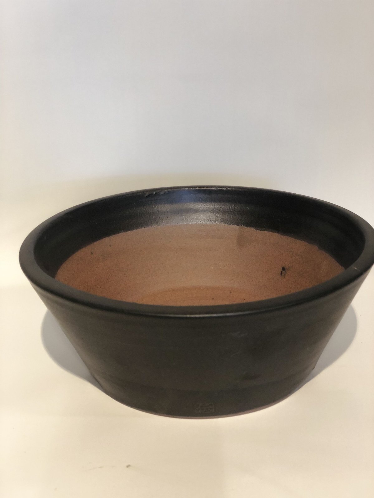 伝市鉢 中深 艶消し黒 7号 | GREEN LUCK