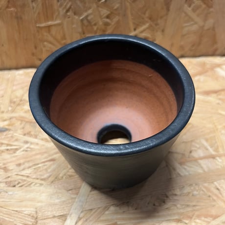 伝市鉢　シャジン型　3号　黒艶消し