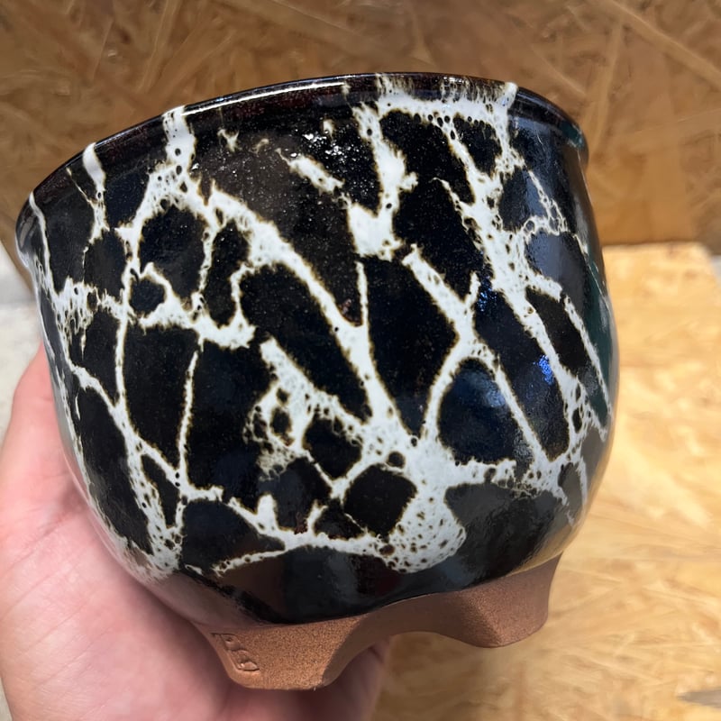 伝市鉢 コウロ型 4号 丹波黒流し | GREEN LUCK