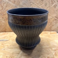 淡海陶芸研究所　植木鉢　泥象嵌彫鉢