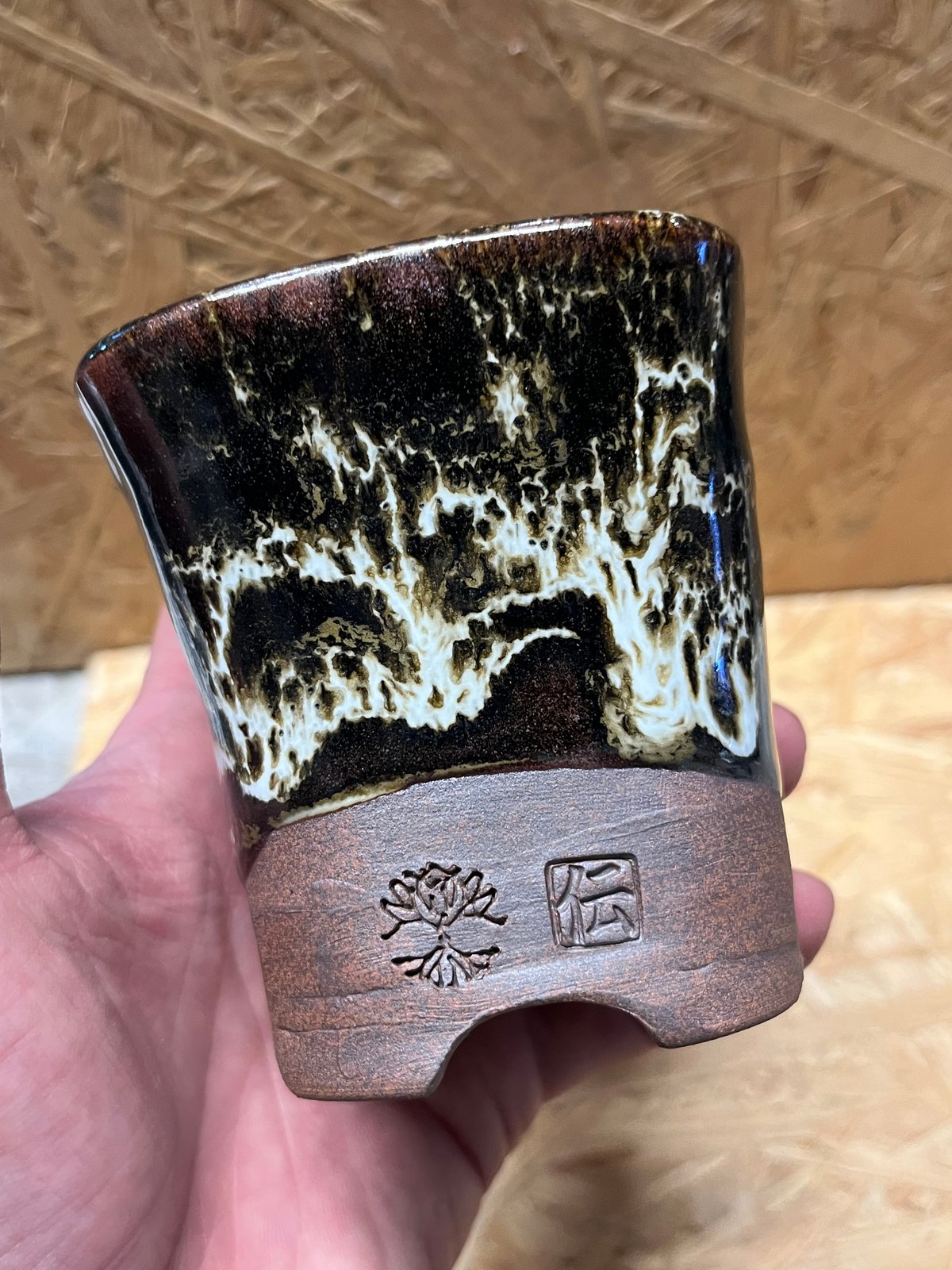徳利型置物 古丹波焼 黒の墨流し Ad-215 徳利型置物 古丹波焼 黒の墨流し Ad-215 工芸品