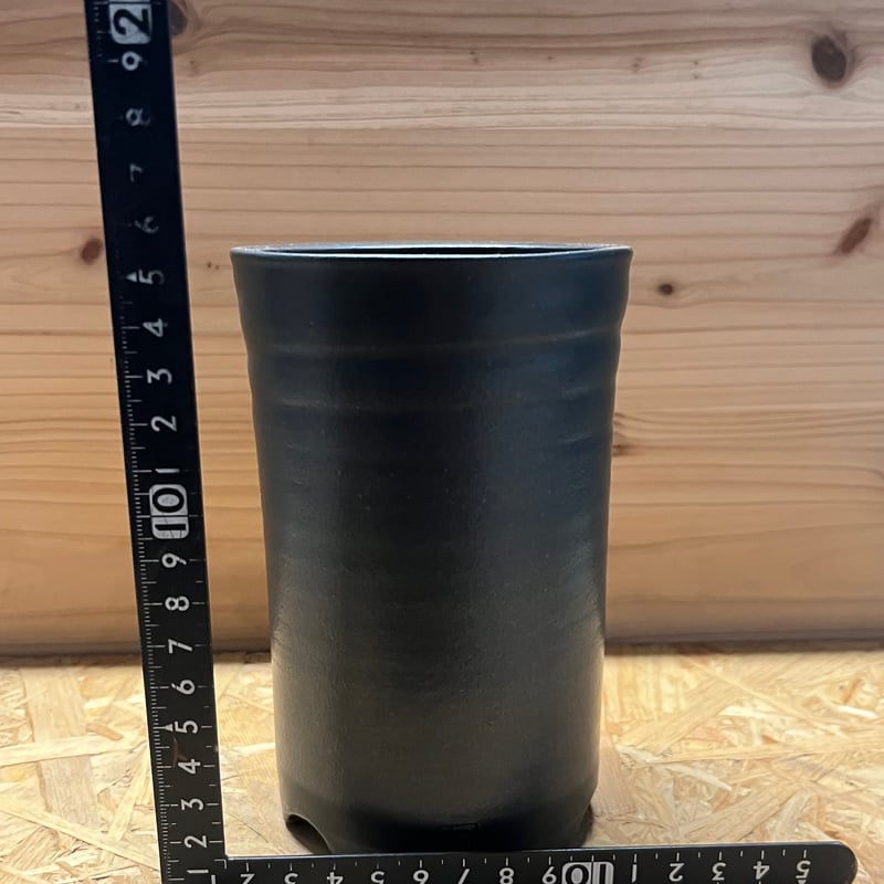 伝市鉢 筒型 3.5号 黒艶消し | GREEN LUCK