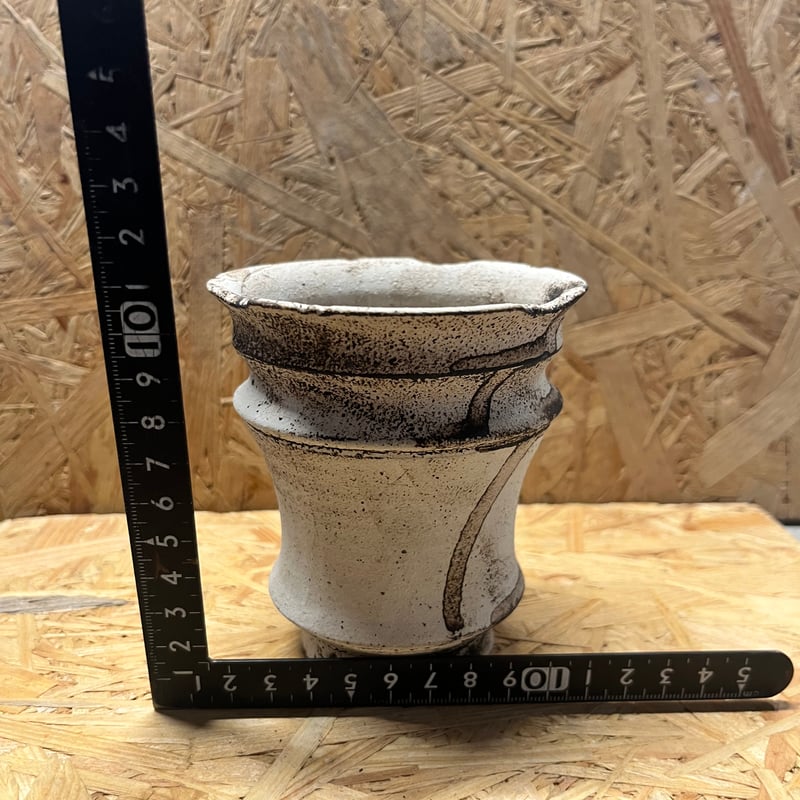 淡海陶芸研究所 植木鉢 錆白泥筒鉢 | GREEN LUCK