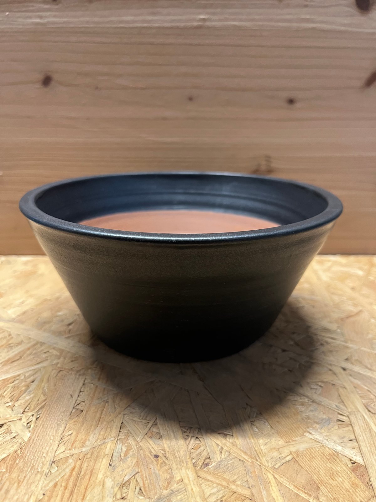 伝市鉢 中深型 6号 黒化粧艶消し | GREEN LUCK