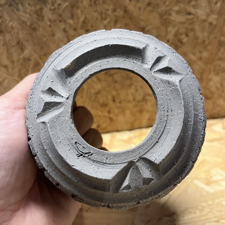 一穂窯　グレー嘯裂鉢