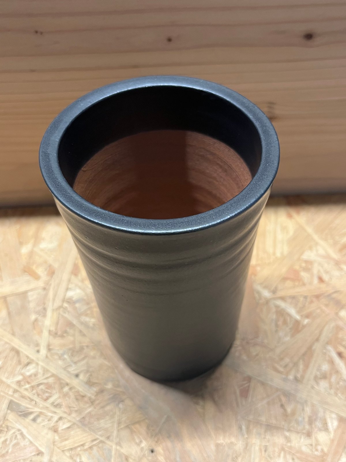 伝市鉢 筒型 3.5号 黒艶消し | GREEN LUCK