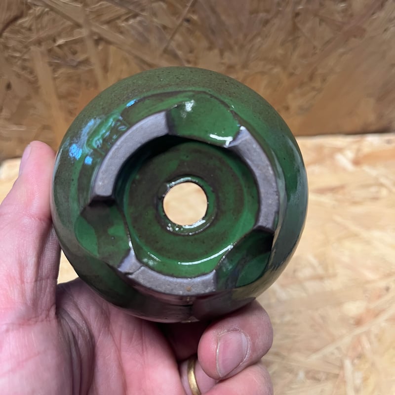 伝市鉢 コウロ型 2.5号 別注グリーン | GREEN LUCK