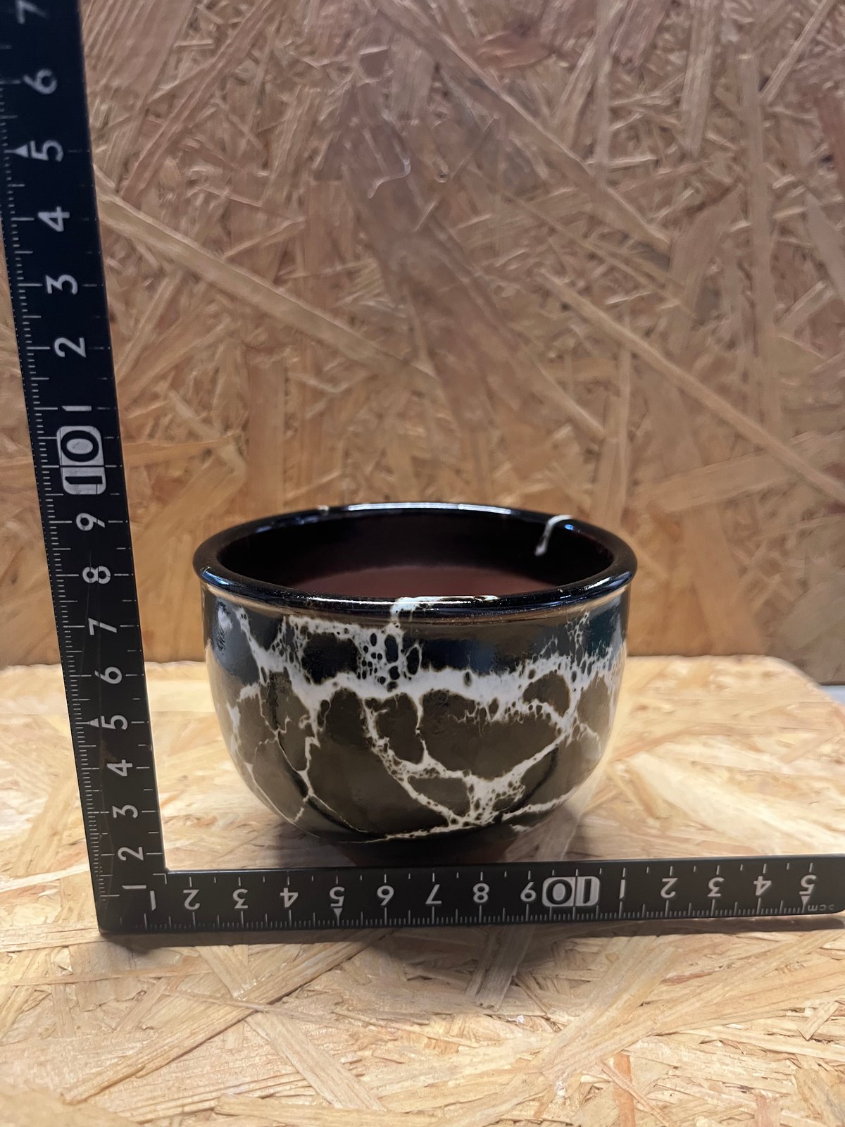 伝市鉢 コウロ型 3号 丹波黒流し | GREEN LUCK