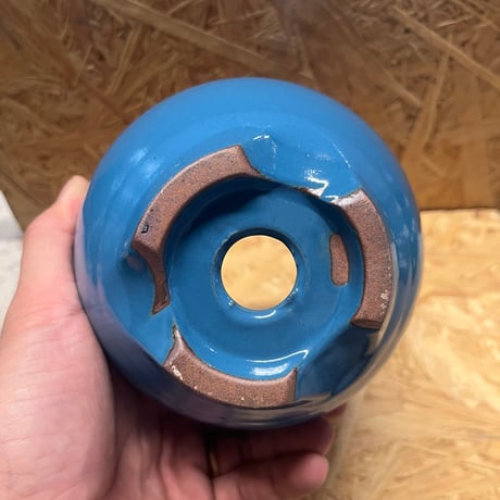伝市鉢　コウロ型　4号　トルコブルー
