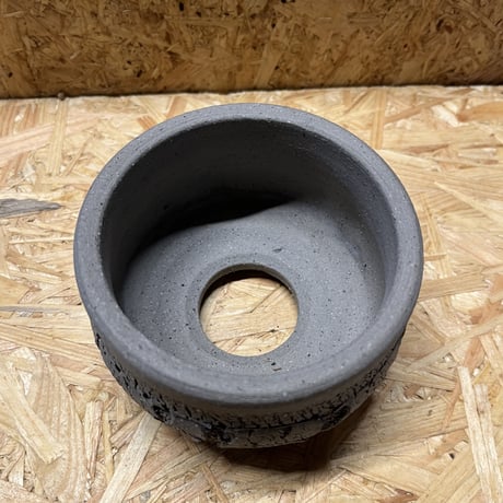 一穂窯　グレー嘯裂鉢