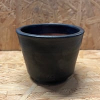 伝市鉢　シャジン型　3号　黒艶消し