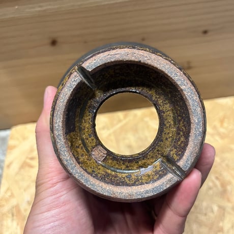 淡海陶芸研究所　植木鉢　泥彩筒鉢