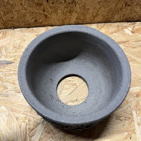 一穂窯　グレー嘯裂鉢