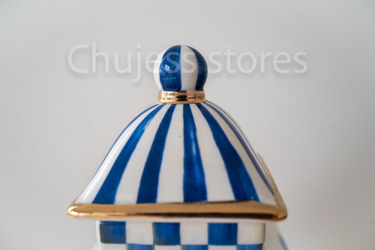 マッケンジーチャイルズ ケーキスタンド チェック柄 ホーロー製 マッケンジーチャイルズ ケーキスタンド チェック柄 ホーロー製 - 食器