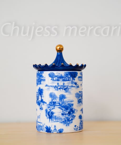 レア 廃盤 青花磁器 マッケンジーチャイルズ 花瓶 置き物 小 レア廃盤