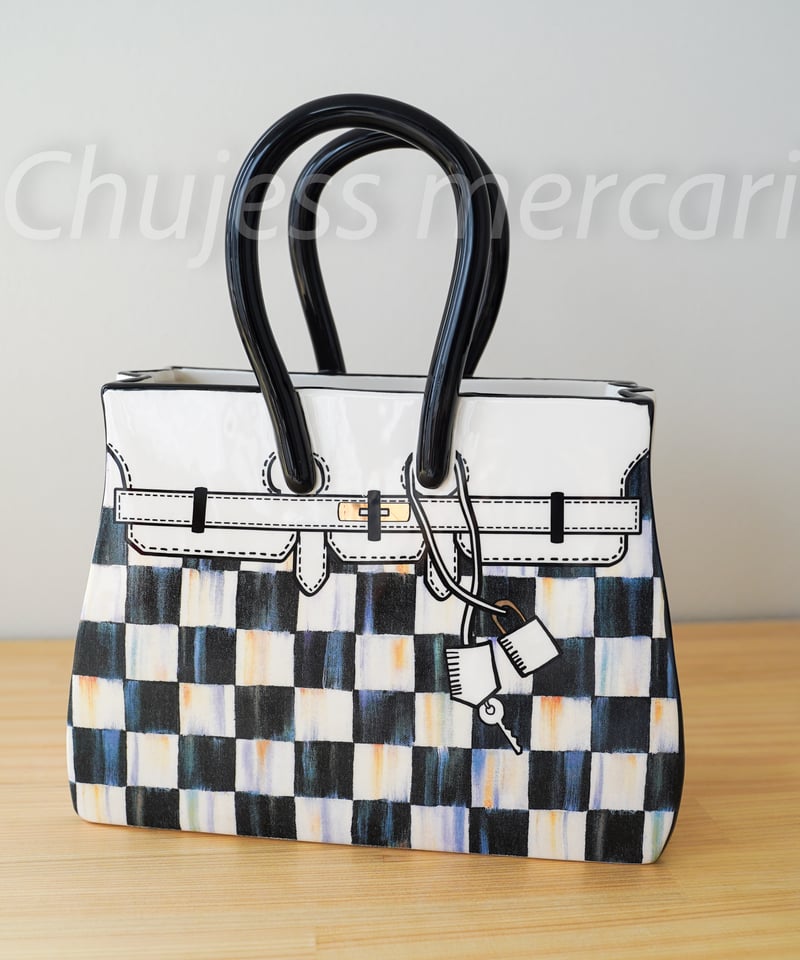 MACKENZiE-CHiLDS マッケンジーチャイルズ ハンドバック型 花瓶 マッケンジーチャイルズ 手描きハンドバック型 花瓶 インテリア雑貨