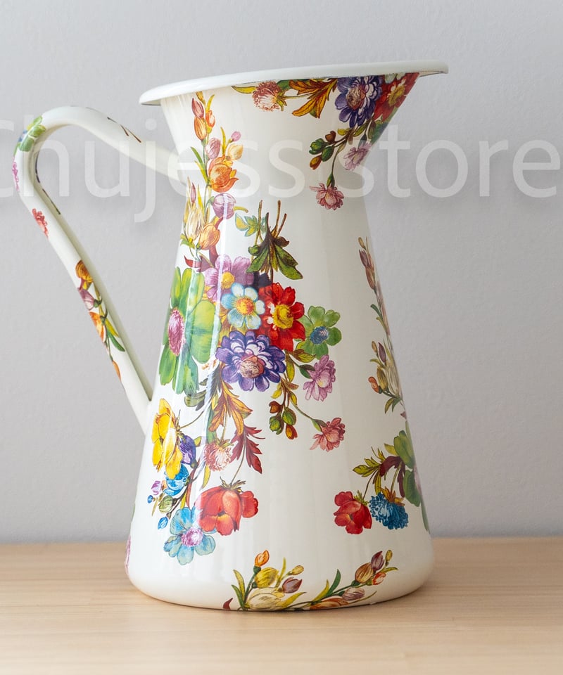 MACKENZiEマッケンジーチャイルズ エナメル 花柄ラージ 塩