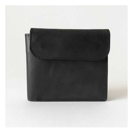 小銭が見やすい二つ折り財布(ブラック)