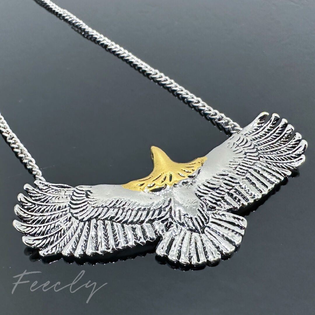 イーグルモチーフ ネックレス シルバー ゴールド イーグル フェザー ネックレス シルバー ゴールド アクセサリー | Feecly