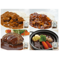 冷凍詰め合わせ Cセット〈カレー×1、ハヤシ×1、ハンバーグ×1、ビーフシチュー×1〉※送料込み価格です