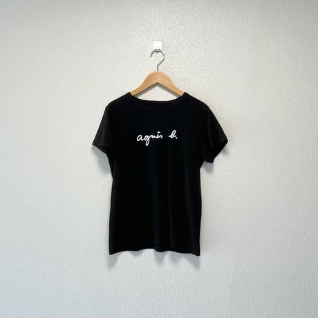 agnes b. ロゴプリント コットン 半袖Tシャツ