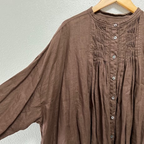 nest Robe 2wayリネンウェーブタックブラウス