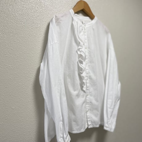 2024AW / grin ソフトガーゼ起毛 Wラッフルシャツ