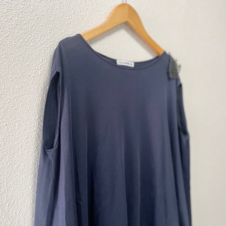mina perhonen  air film コットンノースリーブフレアカットソー