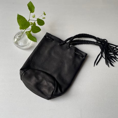 未使用品 / タグ付き / KHOHi  鹿革巾着バッグ