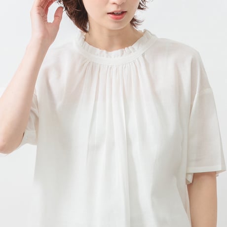 【5色展開】select フリルネックブラウス