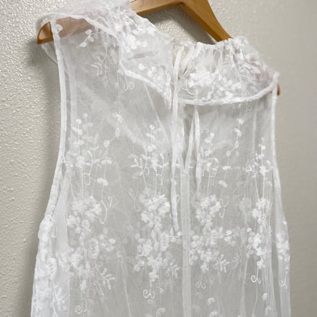 タグ付き未使用品 / 2025SS /  bulle de savon tulle 刺繍 tunic ブラウス