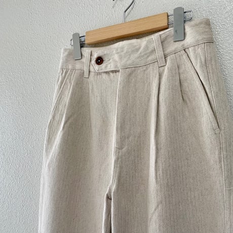 MHL. コットンリネンヘリンボーンパンツ