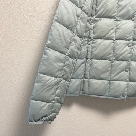 販売継続品/ TAION  BASIC CREWNECK BUTTON  INNER DOWN JACKET ice mint