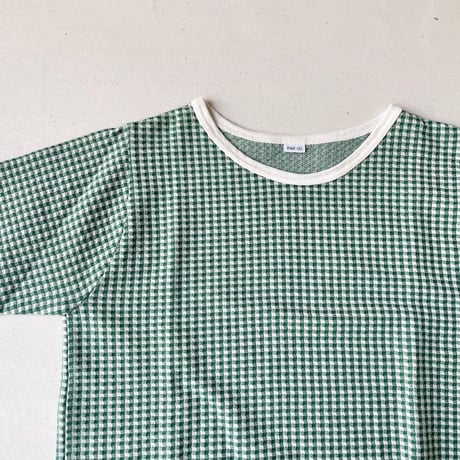 PAR ICI  ギンガムジャガード 半袖BIG Tシャツ