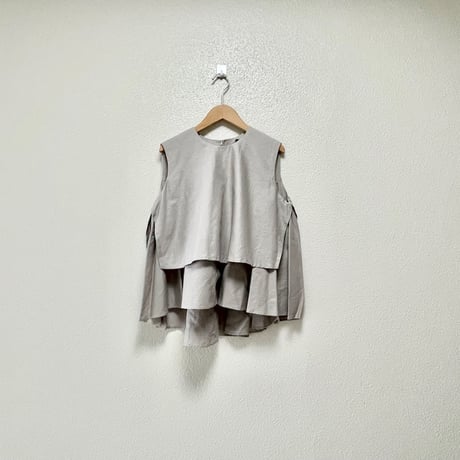 mizuiro ind  レイヤードデザインギャザー ノースリーブプルオーバー
