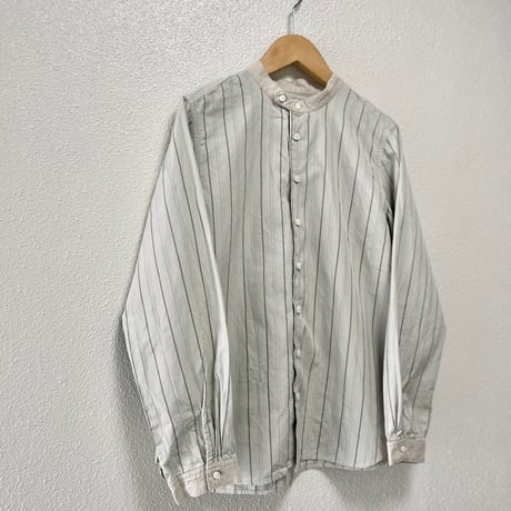 nest Robe バンドカラーストライプシャツ