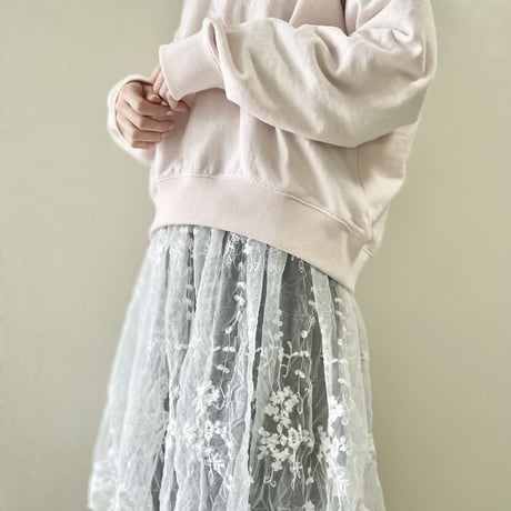 タグ付き未使用品 / 2025SS /  bulle de savon tulle 刺繍 tunic ブラウス