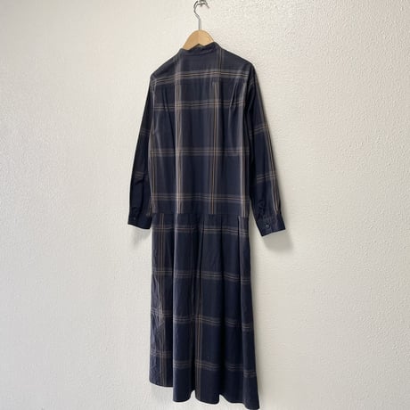 Manna タイプライターチェックシャツワンピース