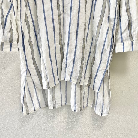nest Robe リネンマルチストライプシャツ