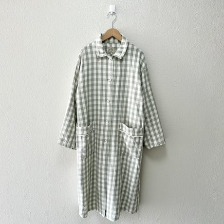 used 綿麻ライン配色コート